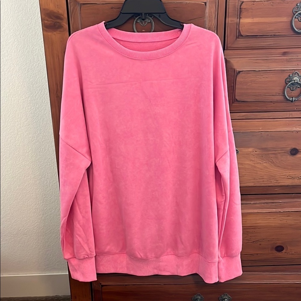 Pink Relaxed Fit Crewneck Sweatshirt Size Large